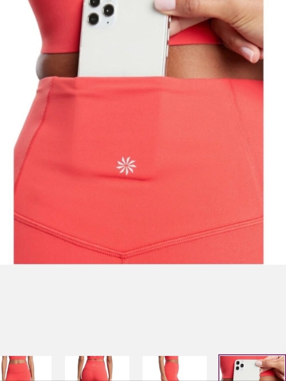 New Athleta Women's High-Waist Capri Leggings - Coral - Picture 2 of 6
